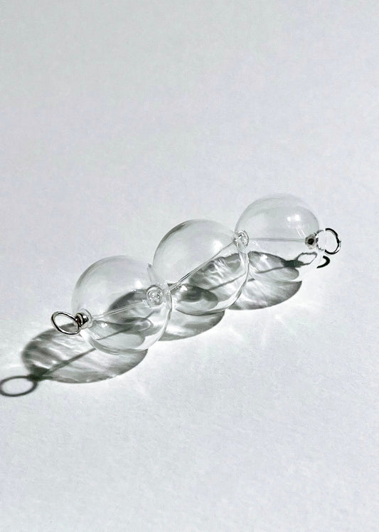 clear chunky glass bead chainlet drop