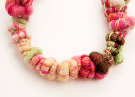 Snʌɡəl |Chunky Merino Wool Necklace - Rhubarb Rush